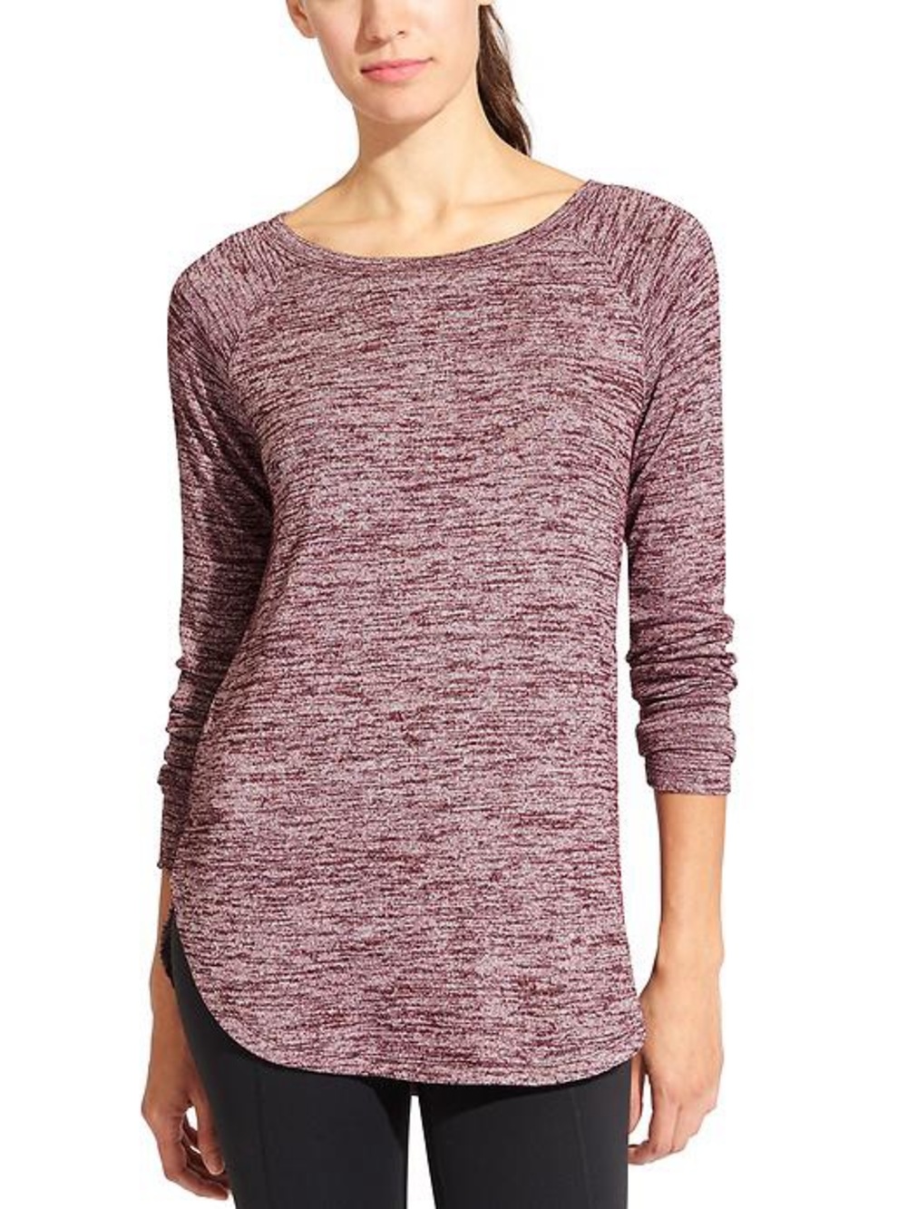 Athleta Pose Top Long Sleeve Lightweight Tunic Womens S Purple